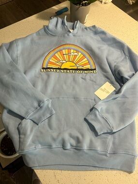 The easy life, Sunset State of Mind,  yLight Blue, Hoodie, unisex, size medium